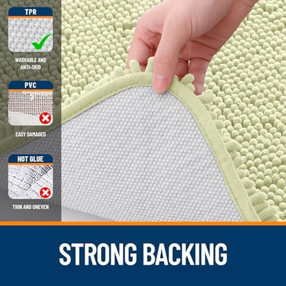 OLANLY Large Bathroom Rugs 59x35, Extra Soft Absorbent Chenille Bath Rugs