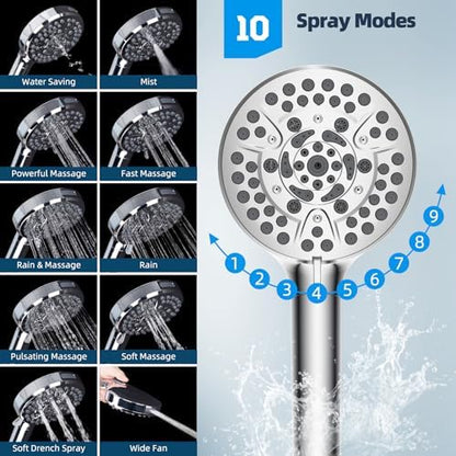 Hibbent All Metal cUPC Certified High Pressure Rainfall 10'' Shower Head