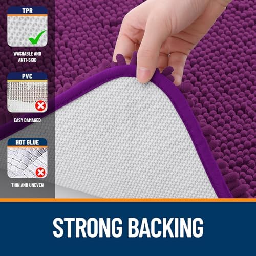 OLANLY Large Bathroom Rugs 44x32, Extra Soft Absorbent Chenille Bath Rugs