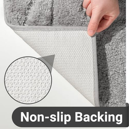 DEXDE Bathroom Rugs Runner 24x60 Long Non-Slip Bath Mats Floor Shower Gray