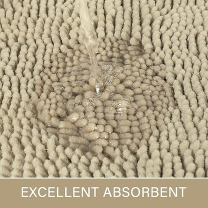 LOCHAS Luxury Bathroom Rug Shaggy Bath Mat 24 x 36 Inch, Beige