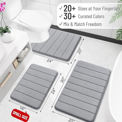 OLANLY Memory Foam Long Bathroom Rugs Runner 70x24, Super Soft Absorbent
