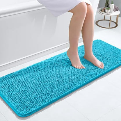 OLANLY Bathroom Runner Rugs 47x17, Extra Soft Absorbent Chenille Bath Rugs