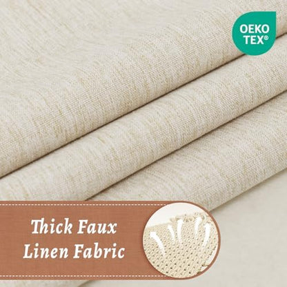 WONICY No Hook Shower Curtain with Snap-in Liner, Cream, 71 x 74