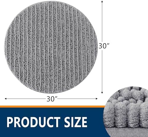 Smiry Bathroom Rugs Round 30X30, Extra Soft Rubber Backing Bath Mats