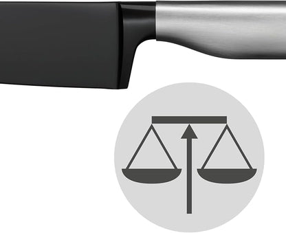 WMF Ultimate Black Santoku Knives 32 cm, Made in Germany, Kitchen Knife Durable Sharp, Diamond Cut, Blade 18.5 cm, Everlasting Sharpness, Safe Finger Protection, Ergonomic Handle