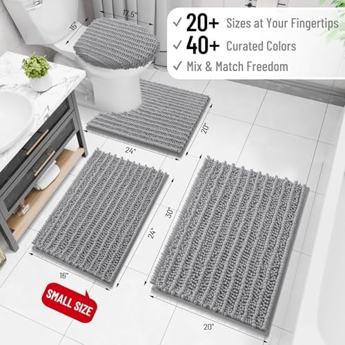 Arotive Bathroom Rugs Mat 40x24, Soft Absorbent Chenille Shaggy Bath Mat