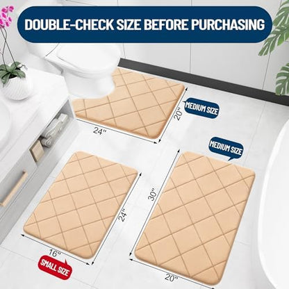 OLANLY Memory Foam Bath Mat 44x24, Ultra Soft and Absorbent Bathroom Rugs