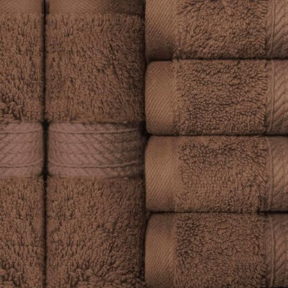 Superior Egyptian Cotton Plush & Absorbent, Face Towel Set of 6, Chocolate