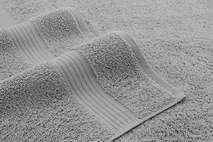 American Veteran Towel, Hand Towels for Bathroom Set of 4, 100% Cotton Turkish Hand Towel Sets, Soft Hand Face Towels, Light Grey Hand Towels