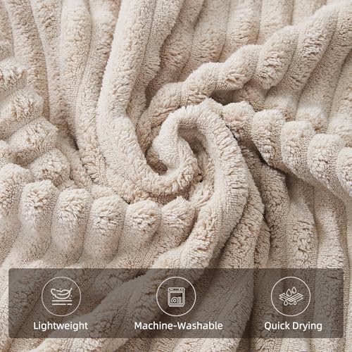 6 Piece Bath Towel Set, 30"x60" Microfiber Towels, Beige