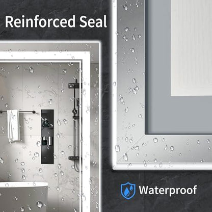 40"x36" LED Bathroom Mirror with Lights,Anti-Fog,3 Color Modes