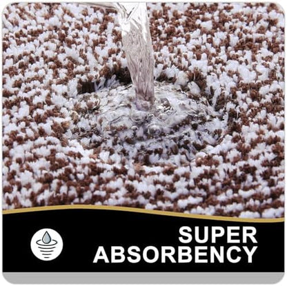 OLANLY Small Bathroom Rugs 24x16, Absorbent Microfiber Bath Rugs, Brown