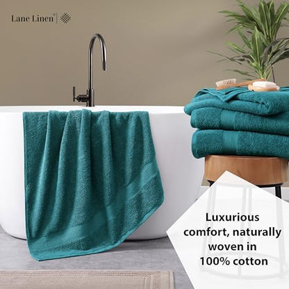 LANE LINEN Bath Sheets 4 Pack Oversized Soft Absorbent - Sea Port