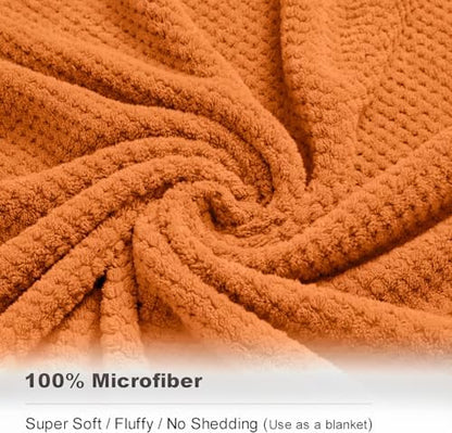 Smuge Extra Large Bath Towel Sheet Set 35x70 Inches - Oversized Highly Absorbent Towels Set,Jumbo Microfiber - Quick Dry, Lightweight,Super Soft for Bathroom,Hotel,SPA,Pack of 4 (Orange Red)