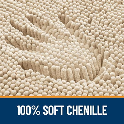 OLANLY Toilet Rugs U-Shaped 20x20, Soft Absorbent Chenille Contour Rugs
