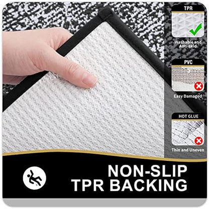 OLANLY Bathroom Rugs 36x24, Soft Absorbent Microfiber Bath Rugs, Black