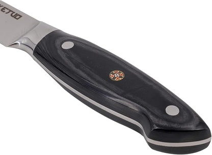 Ketuo Professional Chef Knife Damascus Carbon Steel with Laser Pattern Blade and Black Pakka Wood (7 Inch Boning Knife)