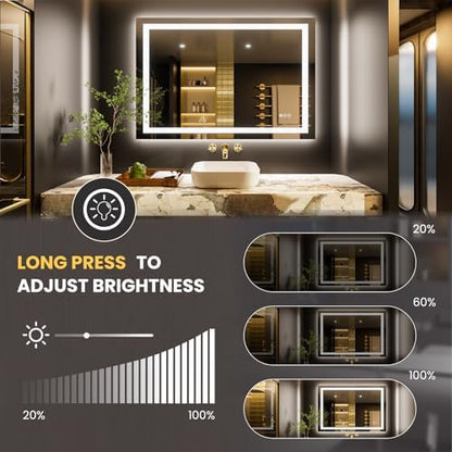 LOAAO 44"X30" LED Bathroom Mirror with Lights, UL Listed