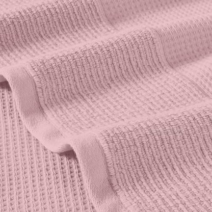 Modern Threads Waffle-Rib 6-Piece Towel Set – Premium Cotton Bath Towels, Ultra-Absorbent & Soft, Elegant Waffle Texture for Bathroom & Spa, Petal