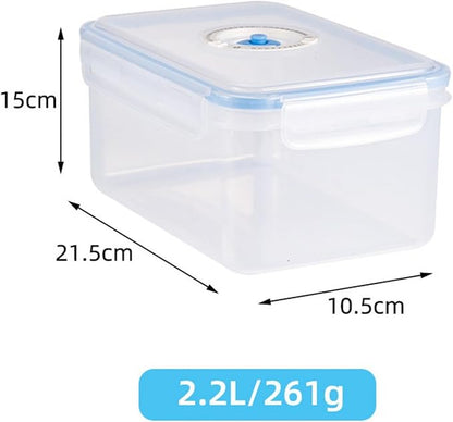 Vacuum Container Vacuum Seal Container Saver Food Sealed Container Fresh Keeping Box Food Storage Container for Dry Foods Fruits Salads, 2.2L
