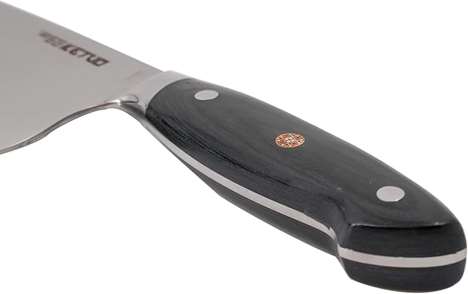 Ketuo Professional Chef Knife Damascus Carbon Steel with Laser Pattern Blade and Black Pakka Wood (7 Inch Cleaver Knife)