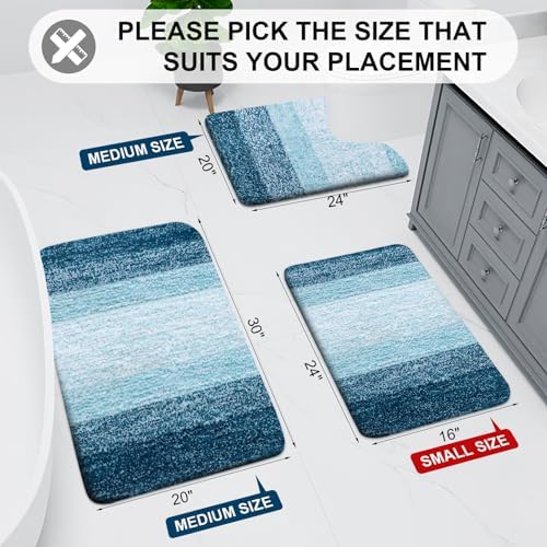 Arotive Microfiber Bathroom Rugs, Shaggy Soft Absorbent Bath Rug, 45x27