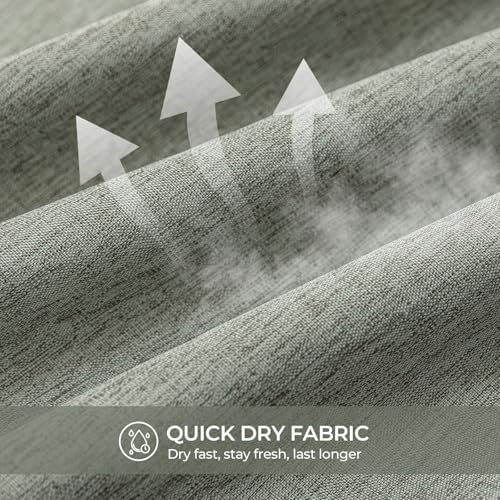 River Dream Linen Textured No Hooks Shower Curtain with Liner,Green,71x74