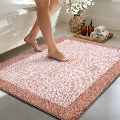 48x32 Large Bathroom Rugs Non Slip Washable, Soft Absorbent Bath Mat Pink