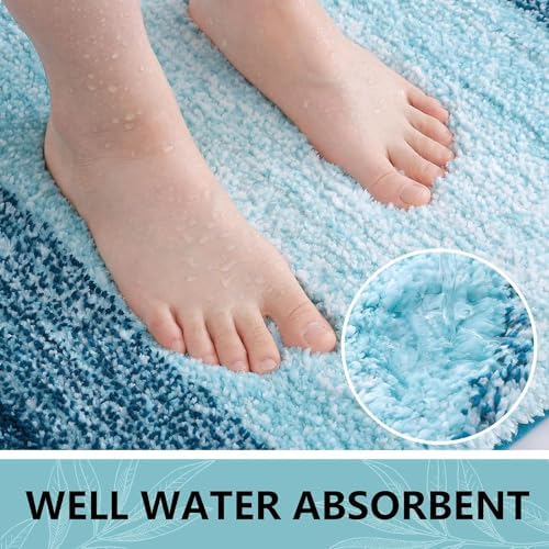 Arotive Microfiber Bathroom Rugs, Shaggy Soft Absorbent Bath Rug, 45x27