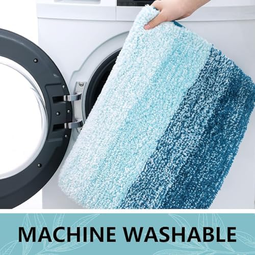 Arotive Microfiber Bathroom Rugs, Shaggy Soft and Absorbent Bath Rug, 24x24
