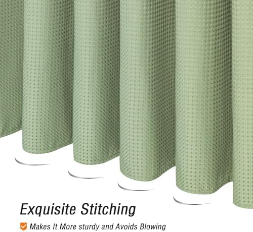 Gibelle Small Stall Sage Green Fabric Shower Curtain, 36 x 72