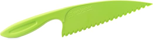 San Jamar Lettuce Knife Plastic Knife with Serrated Edge for Kitchens and Restaurants, Nylon, 0.5 X 4.25 X 15.5 Inches, Green (Pack of 3)