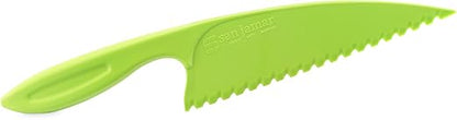 San Jamar Lettuce Knife Plastic Knife with Serrated Edge for Kitchens and Restaurants, Nylon, 0.5 X 4.25 X 15.5 Inches, Green (Pack of 3)