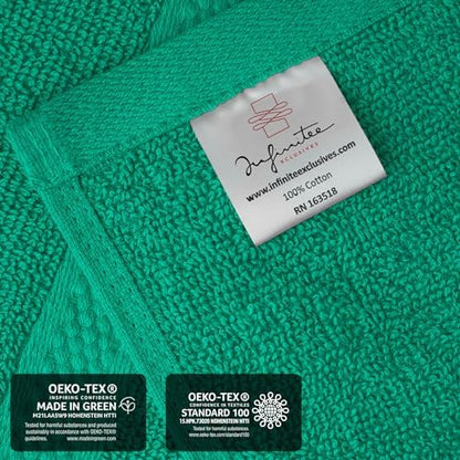 Infinitee Xclusives 100% Cotton Luxury Wash Cloths for Showering - 12 Pack