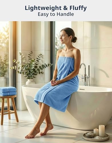 LANE LINEN Bath Towel Set Quick Dry 100% Cotton 4 Piece Soft - Allure