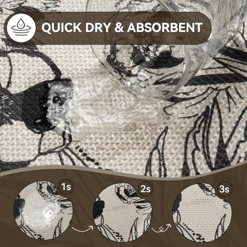 YDKGL Bath Mats for Bathroom, Non Slip Thin Bathroom Rugs, Black 24x35