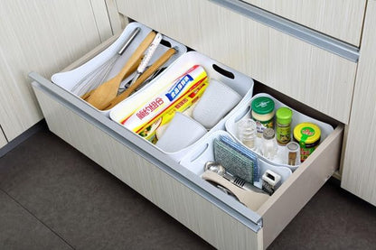 YBM HOME Open Bin Storage Basket Kitchen Pantry, Bathroom Vanity, Laundry, Health and Beauty Product Supply Organizer 2153 (Medium, White)
