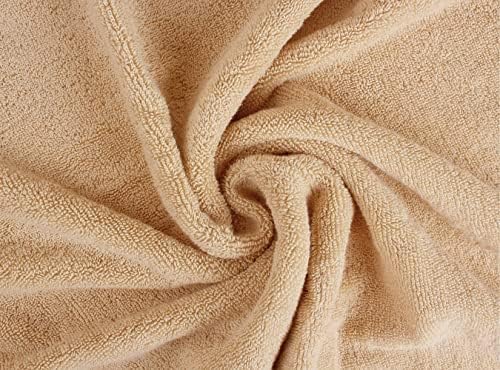 Towel and Linen Mart 4 Pieces Bath Towel Sets - Beige - Soft Feel Luxurious,Quick Dry, Extra Absorbent, 100% Ring Spun Cotton 600 GSM (27 x 54)