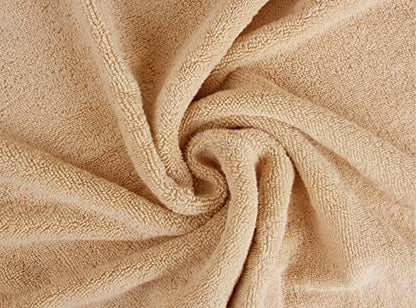 Towel and Linen Mart 4 Pieces Bath Towel Sets - Beige - Soft Feel Luxurious,Quick Dry, Extra Absorbent, 100% Ring Spun Cotton 600 GSM (27 x 54)