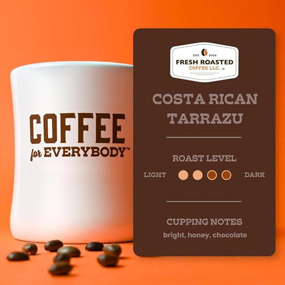 Fresh Roasted Coffee, Costa Rican Tarrazu Whole Bean Coffee, Medium Roast, Kosher, 12 oz