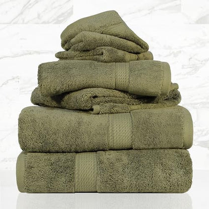 Superior Egyptian Cotton Ultra Plush & Absorbent, 6 Piece Set, Forest Green