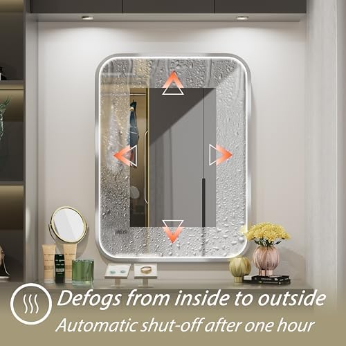 24"x32" Silver LED Bathroom Mirror,Adjust 3000K/4500K/6000K Light