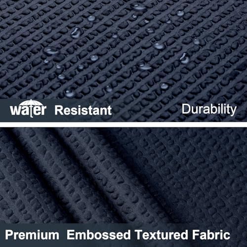 OWENIE Navy Blue Shower Curtain or Bathroom 72x72 Inch, 3D Embossed Textured Waffle Fabric Shower Curtains, Soft Hotel Farmhouse Style, Water Repellent, Machine Washable, Navy Blue, 72" W x 72" L