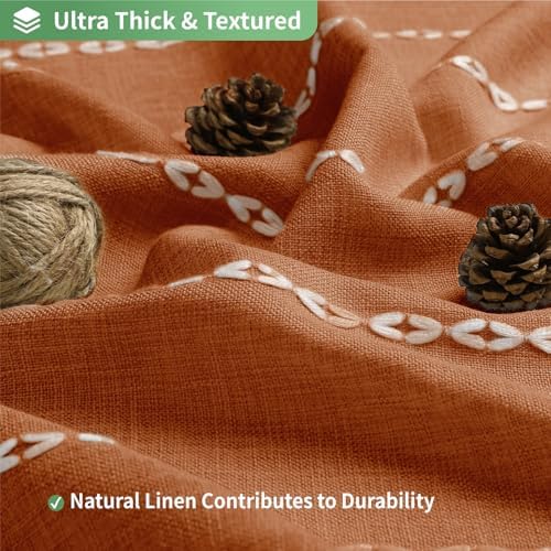 eachope Long No Hook Shower Curtain with Snap-in Fabric Liner,71x80,Orange