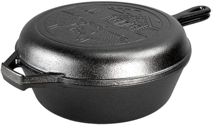 Lodge Cast Iron Wanderlust Series, Cabin Combo Cooker, 3.2 Quart