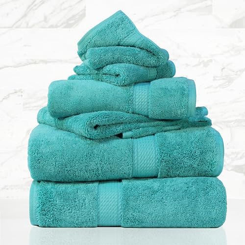 SUPERIOR Egyptian Cotton Ultra Plush & Absorbent, 6 Piece Set, Turquoise