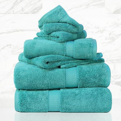 SUPERIOR Egyptian Cotton Ultra Plush & Absorbent, 6 Piece Set, Turquoise