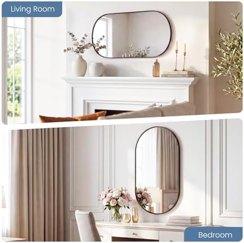Sweetcrispy Oval Bathroom Wall Mirror, Vanity Mirror, 24x36 Inch