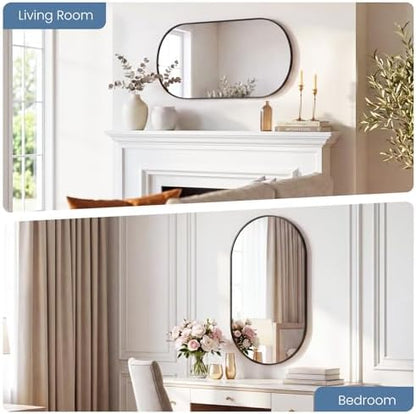 Sweetcrispy Oval Bathroom Wall Mirror, Vanity Mirror, 24x36 Inch